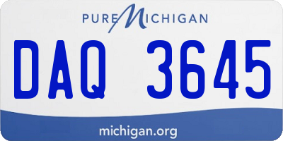 MI license plate DAQ3645