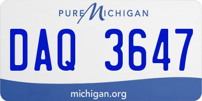 MI license plate DAQ3647