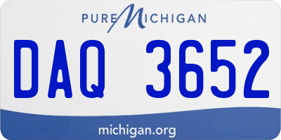 MI license plate DAQ3652
