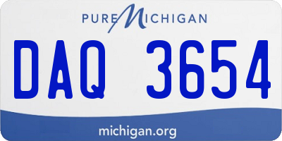 MI license plate DAQ3654