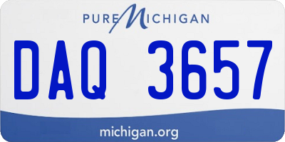 MI license plate DAQ3657