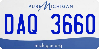 MI license plate DAQ3660
