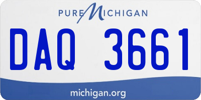 MI license plate DAQ3661