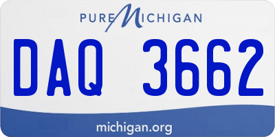 MI license plate DAQ3662