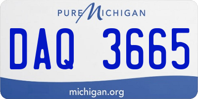 MI license plate DAQ3665
