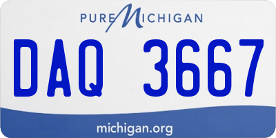 MI license plate DAQ3667