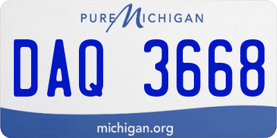 MI license plate DAQ3668
