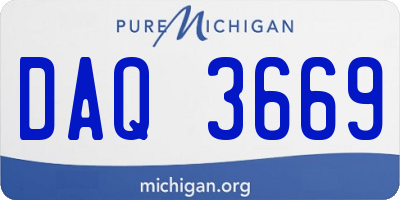 MI license plate DAQ3669