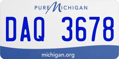 MI license plate DAQ3678