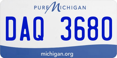 MI license plate DAQ3680