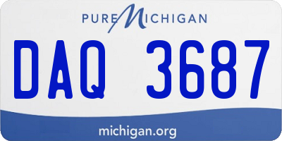 MI license plate DAQ3687