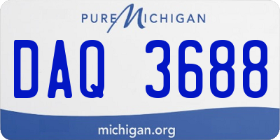 MI license plate DAQ3688