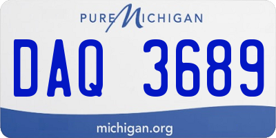 MI license plate DAQ3689