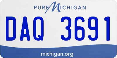 MI license plate DAQ3691