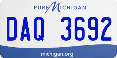 MI license plate DAQ3692