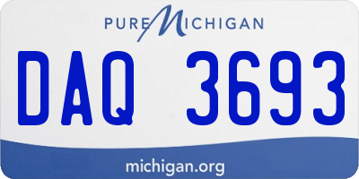 MI license plate DAQ3693