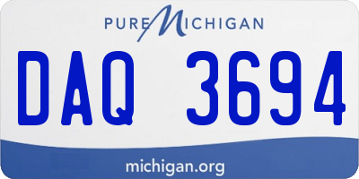 MI license plate DAQ3694