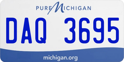 MI license plate DAQ3695