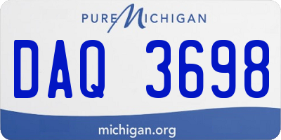 MI license plate DAQ3698