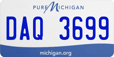 MI license plate DAQ3699