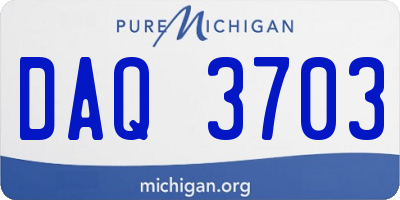 MI license plate DAQ3703
