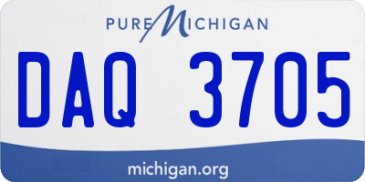 MI license plate DAQ3705