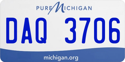 MI license plate DAQ3706