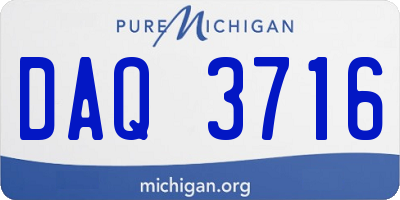 MI license plate DAQ3716