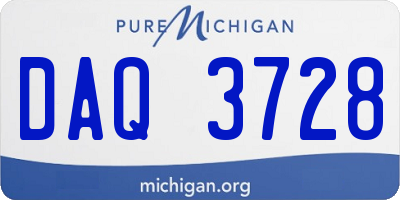 MI license plate DAQ3728