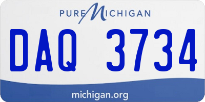 MI license plate DAQ3734