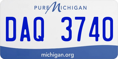 MI license plate DAQ3740