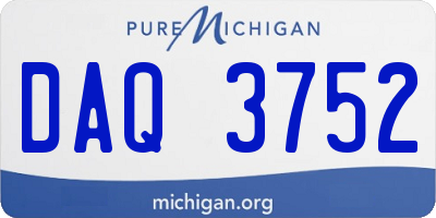 MI license plate DAQ3752