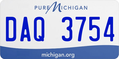 MI license plate DAQ3754