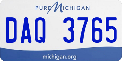 MI license plate DAQ3765