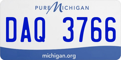 MI license plate DAQ3766
