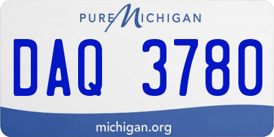 MI license plate DAQ3780