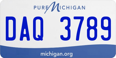 MI license plate DAQ3789