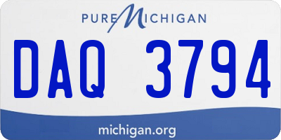 MI license plate DAQ3794