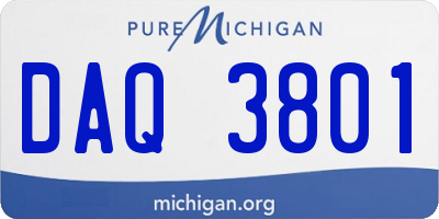MI license plate DAQ3801