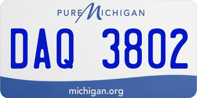 MI license plate DAQ3802