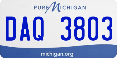 MI license plate DAQ3803