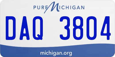 MI license plate DAQ3804