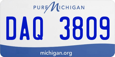 MI license plate DAQ3809