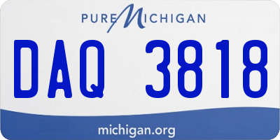 MI license plate DAQ3818