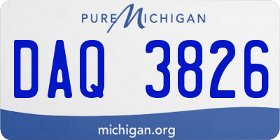 MI license plate DAQ3826