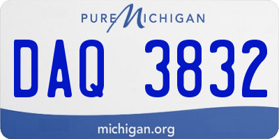 MI license plate DAQ3832