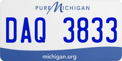 MI license plate DAQ3833