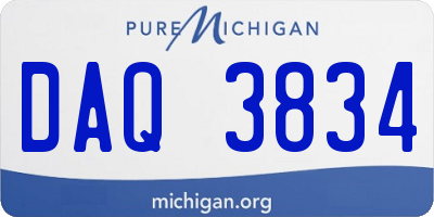 MI license plate DAQ3834