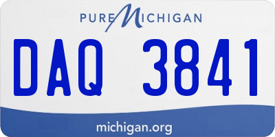 MI license plate DAQ3841