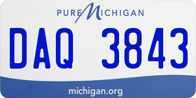 MI license plate DAQ3843
